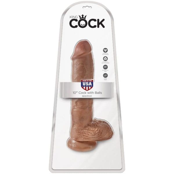 KING COCK - REALISTIC PENIS WITH BALLS 19.8 CM CARAMEL 6